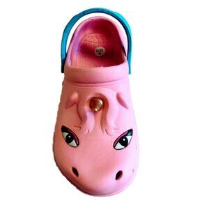 Kids Unicorn-Themed Pink Clogs With BL Adjustable Strap - MD 1/2